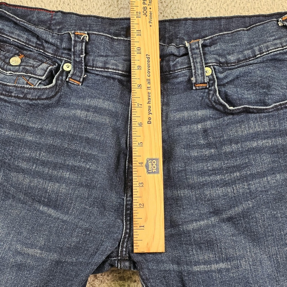 True Religion Rocco Jeans Mens 38 Blue Relaxed Skinny Denim Flap Pockets Stretch - Picture 5 of 14